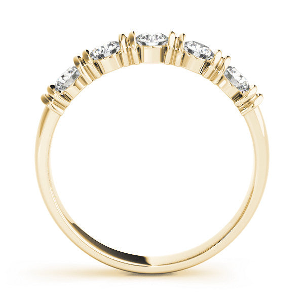 Yellow gold Bezel-Set Round Diamond Half-Eternity Band 1