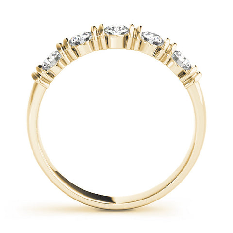 Yellow gold Bezel-Set Round Diamond Half-Eternity Band 1
