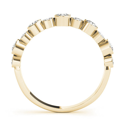 Yellow gold Bezel Set Round Diamond Half Eternity Band 2