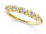 Yellow gold Bezel-Set Round Diamond Half-Eternity Band_5