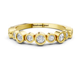 Yellow gold Bezel Set Round Diamond Half Eternity Band_7