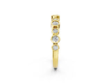 Yellow gold Bezel Set Round Diamond Half Eternity Band_9