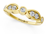 Yellow gold Bezel Set Round Diamond Marquise Band_24