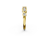 Yellow gold Bezel Set Round Diamond Marquise Band_25