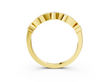 Yellow gold Bezel Set Round Diamond Marquise Band_26
