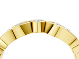 Yellow gold Bezel Set Round Diamond Marquise Band_27