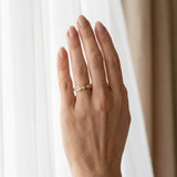 Yellow gold Bezel Set Round Diamond Marquise Band_40