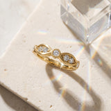 Yellow gold Bezel Set Round Diamond Marquise Band_43