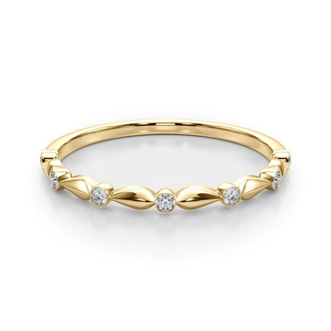 Yellow gold Bezel-Set Round Diamond Marquise Eternity Band 1