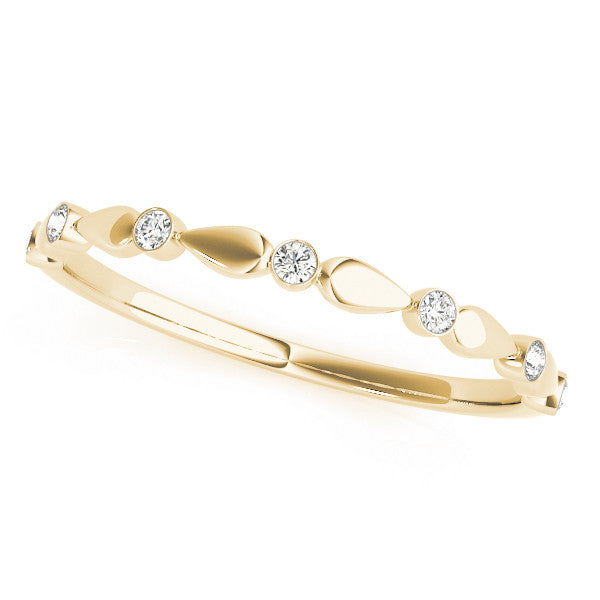 Yellow gold Bezel-Set Round Diamond Marquise Eternity Band