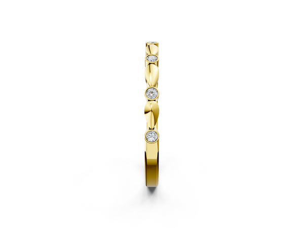 Yellow gold Bezel-Set Round Diamond Marquise Eternity Band