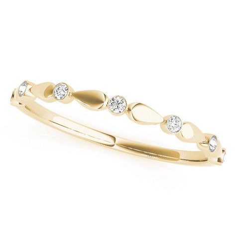 Yellow gold Bezel-Set Round Diamond Marquise Eternity Band
