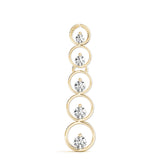 Yellow gold Bezel-Set Round Diamond Pendant with Prong Setting 1