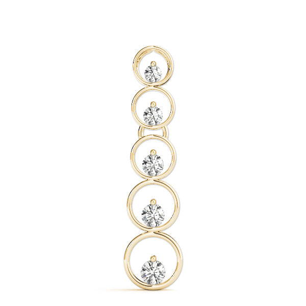 Yellow gold Bezel-Set Round Diamond Pendant with Prong Setting