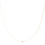 Yellow gold Bezel-Set Round Diamond Solitaire Chain Necklace