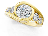 Yellow gold Bezel Set Round Diamond Split Shank Ring_4