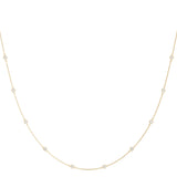 Yellow gold Bezel-Set Round Diamond Station Necklace with Cable Chain