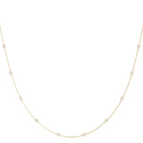 14K Yellow Gold 1.56 Carat E VS Bezel-Set Round Diamond Station Necklace with Cable Chain