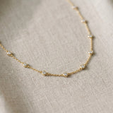 Yellow gold Bezel-Set Round Diamond Station Necklace_22