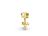 Yellow gold Bezel Set Round Diamond Stud Earrings_16
