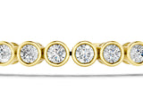 Yellow gold Bezel Set Round Diamond Tennis Bracelet with Box Clasp_1
