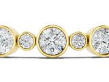 Yellow gold Bezel Set Round Diamond Tennis Bracelet with Box Clasp_3