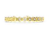 Yellow gold Bezel Set Round Diamond Tennis Bracelet with Open Circle Band_4
