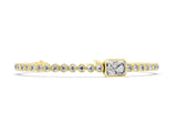 Yellow gold Bezel-Set Round Diamond Tennis Bracelet with Radiant Center Diamond_33