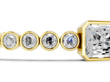 Yellow gold Bezel-Set Round Diamond Tennis Bracelet with Radiant Center Diamond_34