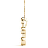 Yellow gold Bezel Set Round Diamond Trio Pendant 2