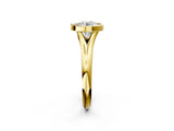 Yellow gold Bezel Set Round Solitaire Diamond Ring with Smooth Band 3