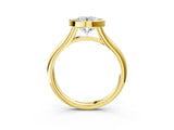 Yellow gold Bezel Set Round Solitaire Diamond Ring with Smooth Band 4
