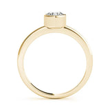 Yellow gold Bezel Set Round Solitaire Engagement Ring with Classic Band 2
