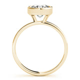 Yellow gold Bezel Set Round Solitaire Ring with Plain Band 1