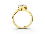 Yellow gold Bezel Set Round Solitaire Ring with Wide Band 5