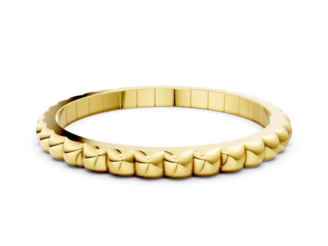Yellow gold Bezel Set Round Stone Eternity Band_23