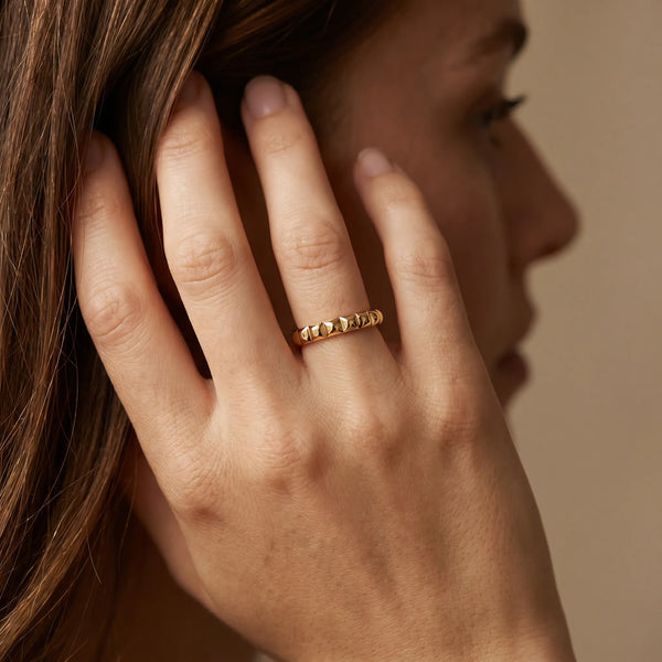 Yellow gold Bezel Set Round Stone Eternity Band