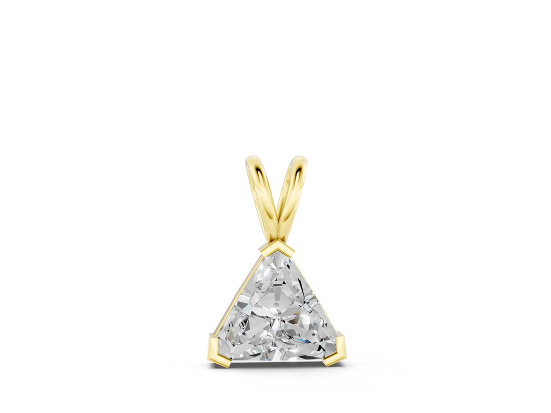 Yellow gold Bezel-Set trilliant Diamond Pendant_14
