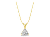 Yellow gold Bezel-Set trilliant Diamond Pendant_15