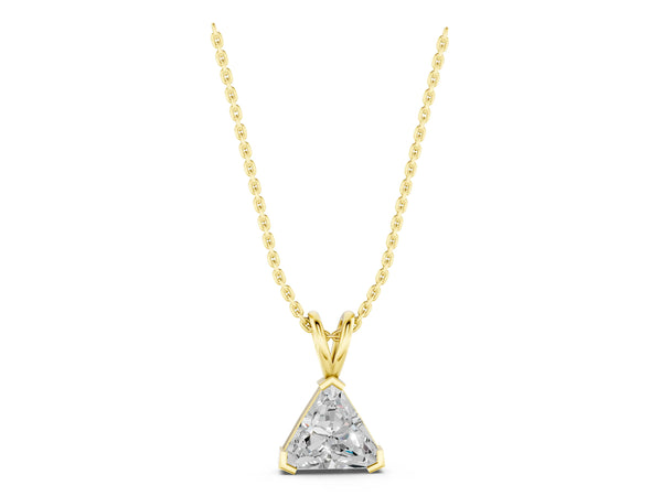 Yellow gold Bezel-Set trilliant Diamond Pendant