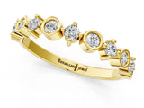 Yellow gold Bezel and Prong Set Round Diamond Half Eternity Band_10