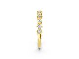 Yellow gold Bezel and Prong Set Round Diamond Half Eternity Band_11