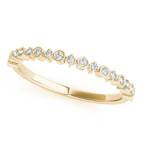 Yellow gold Bezel and Prong Set Round Diamond Half Eternity Band