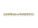 Yellow gold Bezel and Prong Set Round and Princess Cut Diamond Tennis Bracelet_2