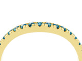 Yellow gold Blue Topaz Pavé Curved Wedding Band_10