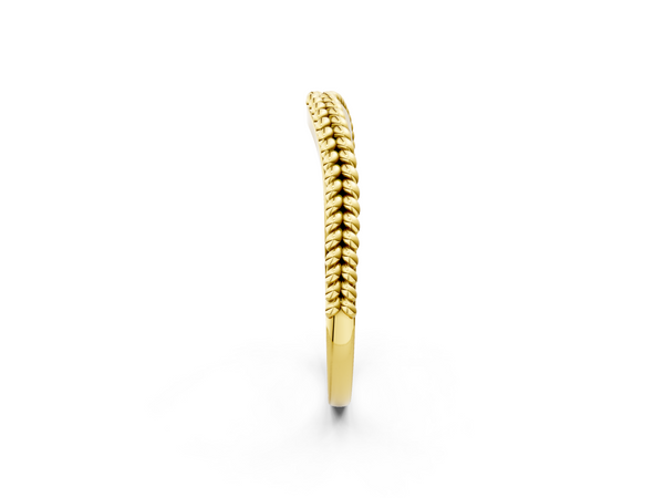 Yellow gold Braided Milgrain White Gold Contour Band