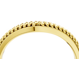 Yellow gold Braided Milgrain White Gold Contour Band_42