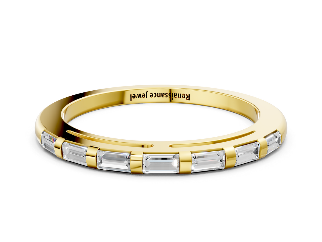 Yellow gold Channel Set Baguette Diamond Eternity Band_19