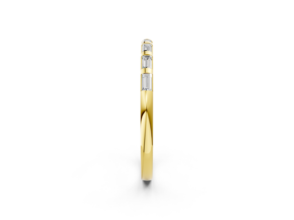 Yellow gold Channel Set Baguette Diamond Eternity Band