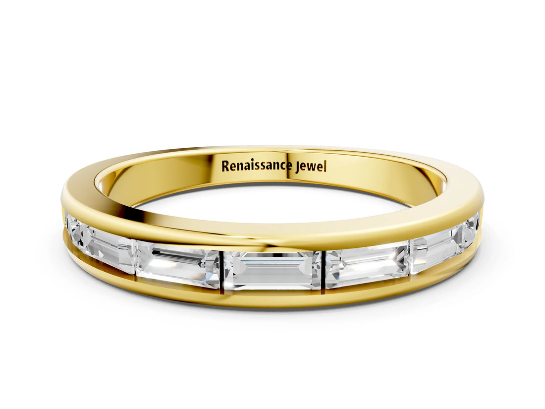 Yellow gold Channel-Set Baguette Diamond Eternity Band_4
